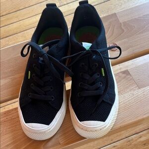 Black Sneakers with White Soles